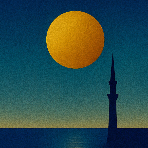Minaret and the sea by Drew Provan